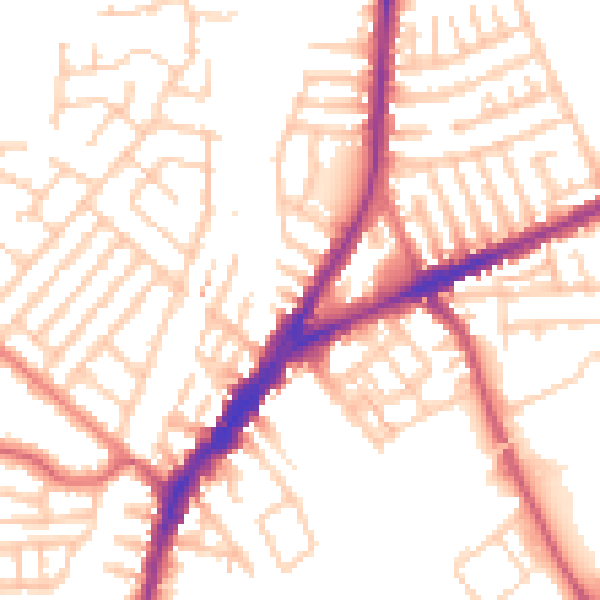 Daytime road noise heatmap for L9 4RN