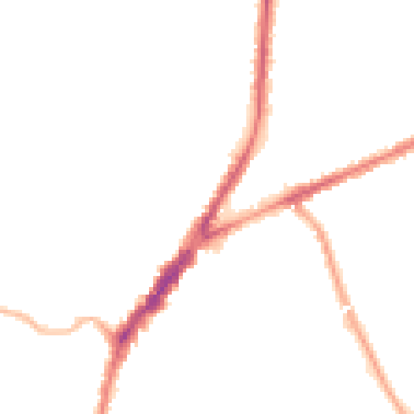 Night-time road noise heatmap for L9 4RN
