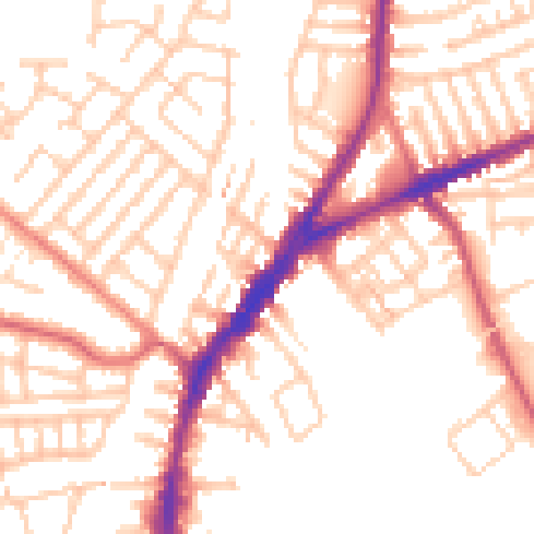 Daytime road noise heatmap for L9 4RQ