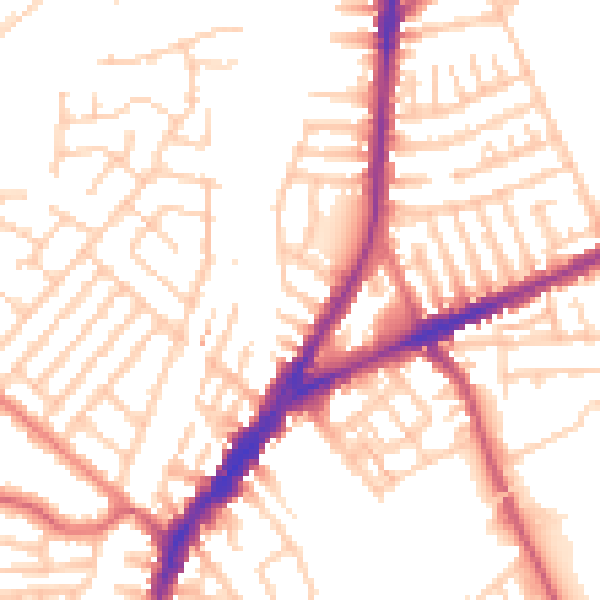 Daytime road noise heatmap for L9 4RY