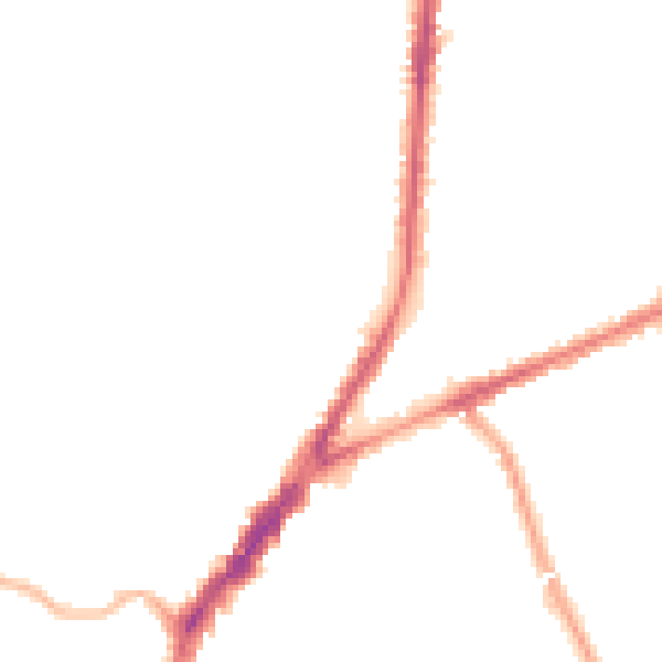 Night-time road noise heatmap for L9 4SB