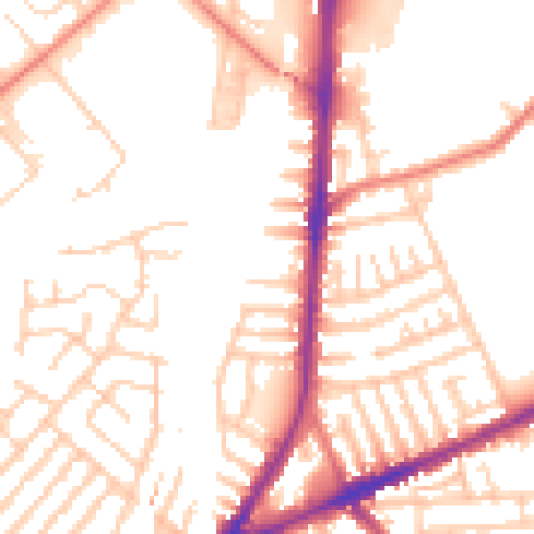 Daytime road noise heatmap for L9 4SG