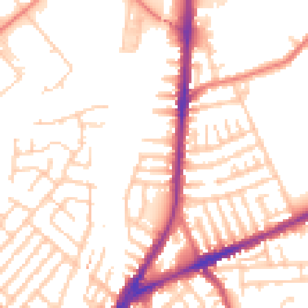 Daytime road noise heatmap for L9 4SH