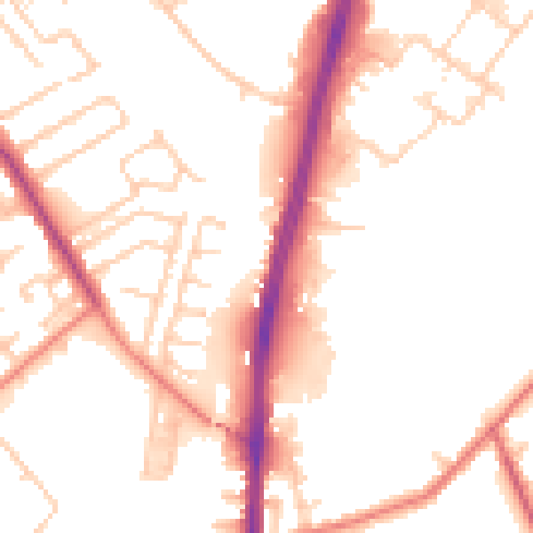 Daytime road noise heatmap for L9 5AD