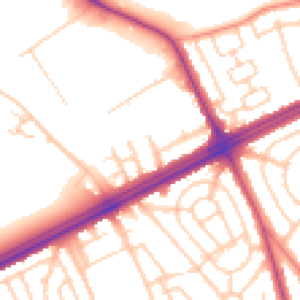 Daytime road noise heatmap for L9 6AS