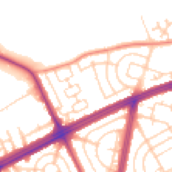 Daytime road noise heatmap for L9 6AY