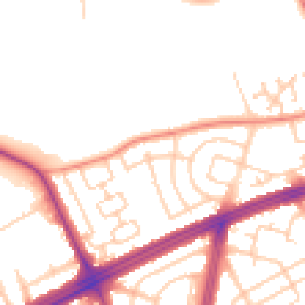 Daytime road noise heatmap for L9 6BA