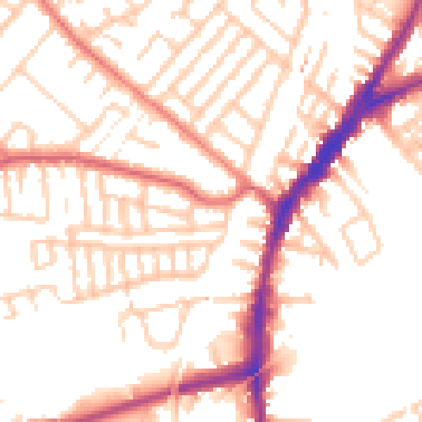 Daytime road noise heatmap for L9 8AB