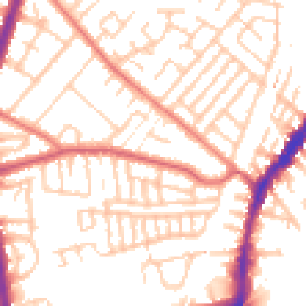 Daytime road noise heatmap for L9 8AL