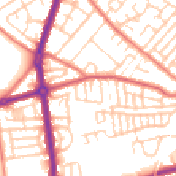 Daytime road noise heatmap for L9 8BB