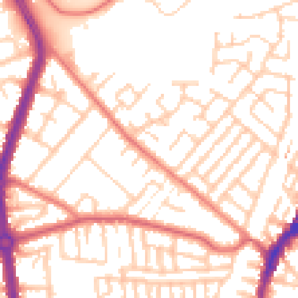 Daytime road noise heatmap for L9 8BN