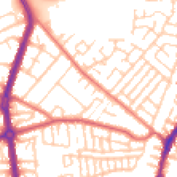 Daytime road noise heatmap for L9 8BP