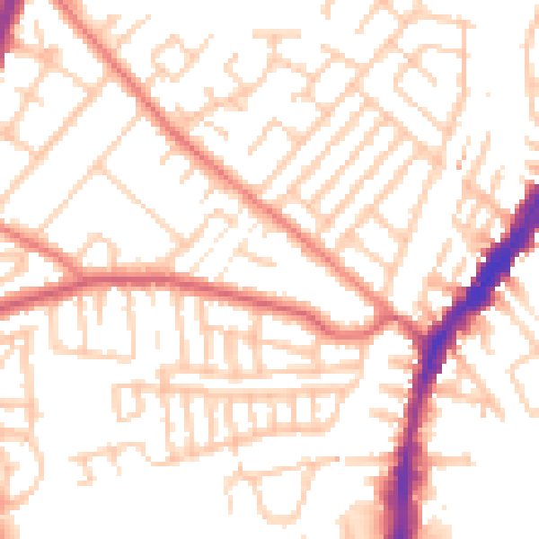 Daytime road noise heatmap for L9 8DH