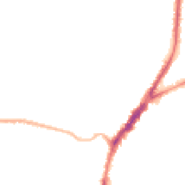 Night-time road noise heatmap for L9 8DP