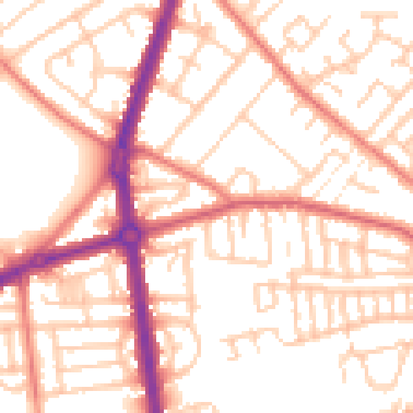Daytime road noise heatmap for L9 8EH