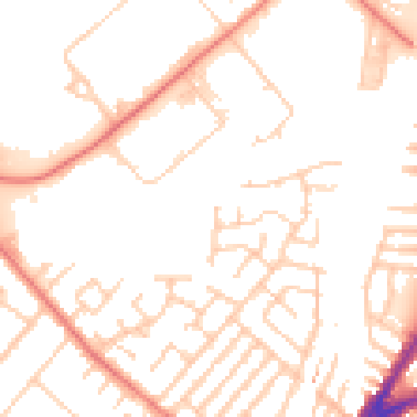 Daytime road noise heatmap for L9 8HH