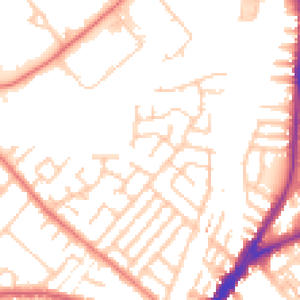 Daytime road noise heatmap for L9 8HS