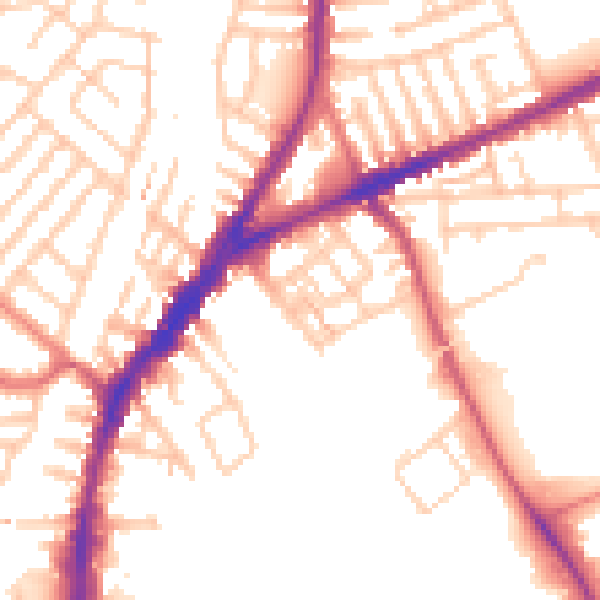 Daytime road noise heatmap for L9 9AD