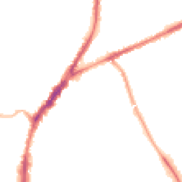 Night-time road noise heatmap for L9 9AD