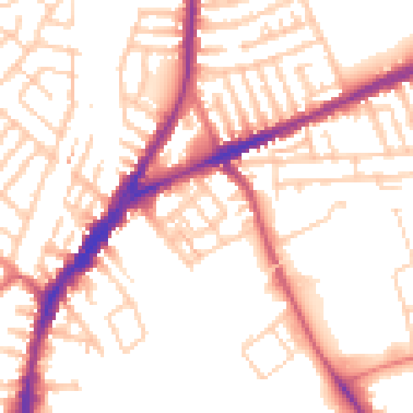 Daytime road noise heatmap for L9 9AP