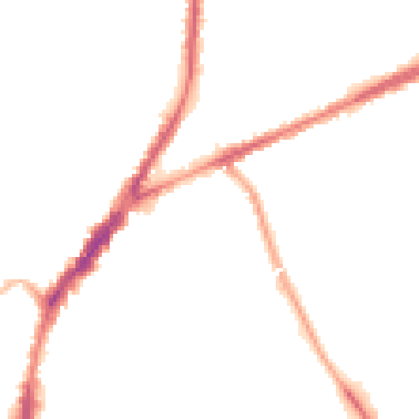 Night-time road noise heatmap for L9 9AP
