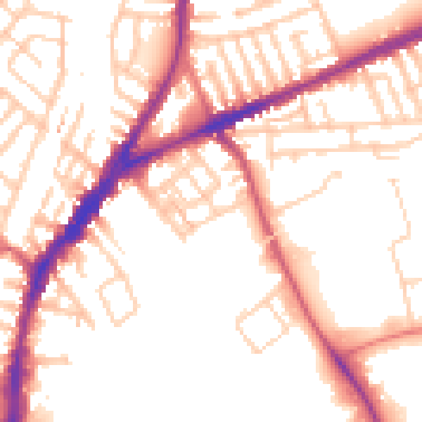 Daytime road noise heatmap for L9 9AR