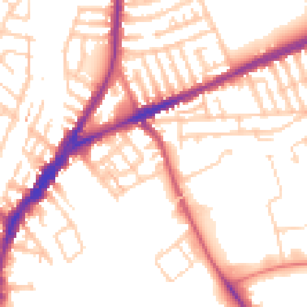 Daytime road noise heatmap for L9 9AU