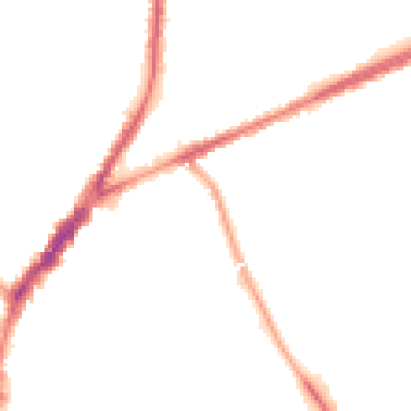 Night-time road noise heatmap for L9 9AU