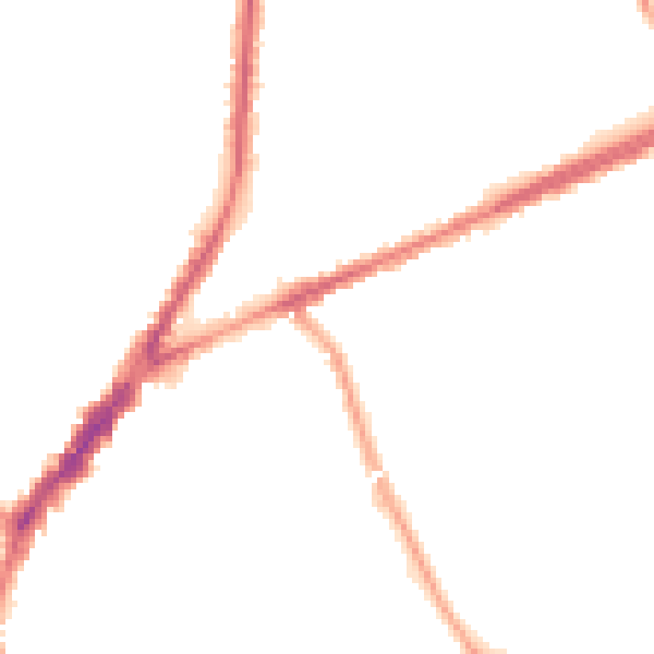 Night-time road noise heatmap for L9 9BD