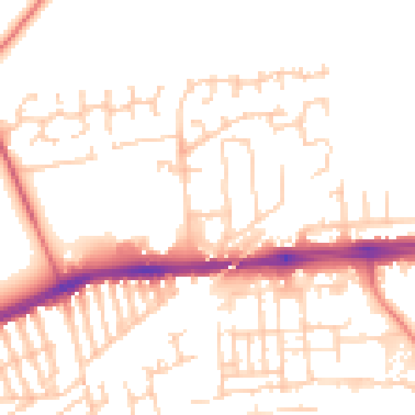 Daytime road noise heatmap for L9 9DL