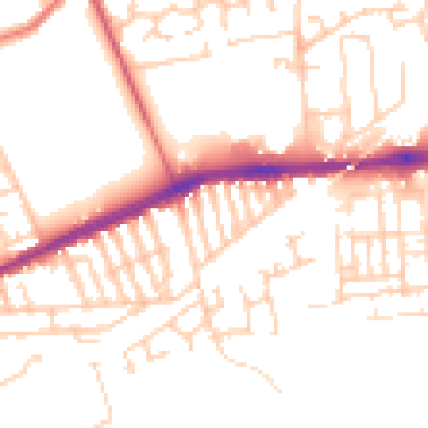 Daytime road noise heatmap for L9 9DP