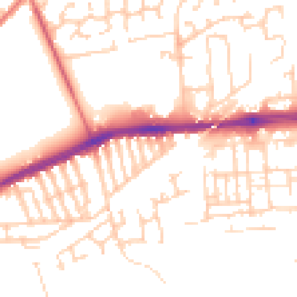 Daytime road noise heatmap for L9 9DT