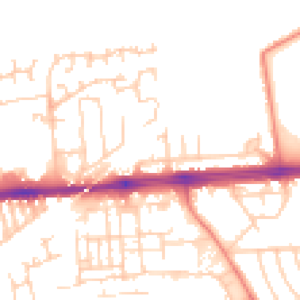 Daytime road noise heatmap for L9 9ET