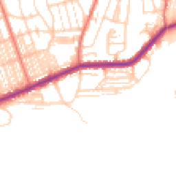 Daytime road noise heatmap for LA13 0DW