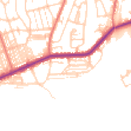 Daytime road noise heatmap for LA13 0DY