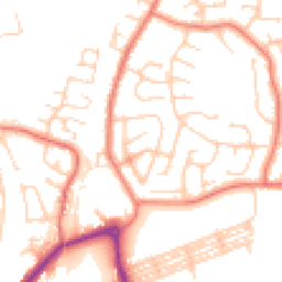 Daytime road noise heatmap for LA13 0HT