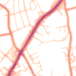 Daytime road noise heatmap for LA13 9LA