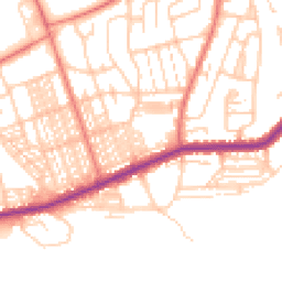 Daytime road noise heatmap for LA13 9RN