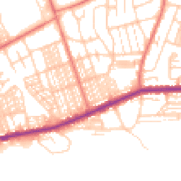 Daytime road noise heatmap for LA13 9RX