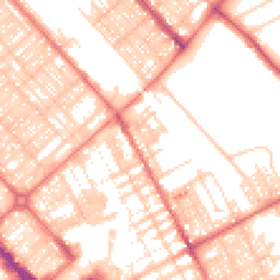 Daytime road noise heatmap for LA14 1AL