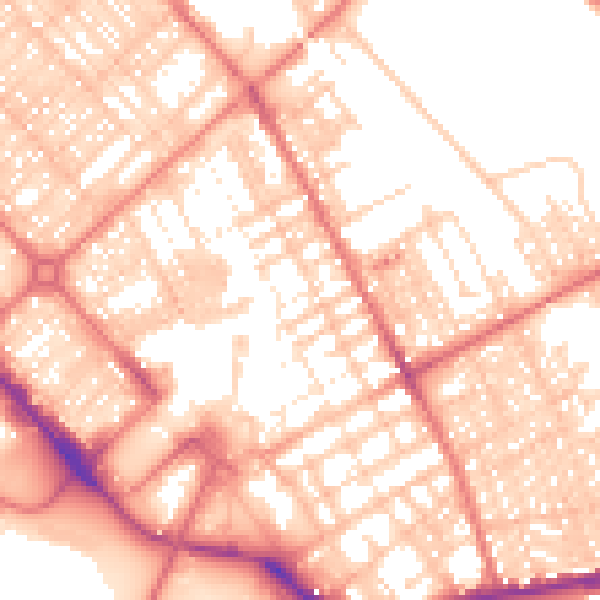 Daytime road noise heatmap for LA14 1DU