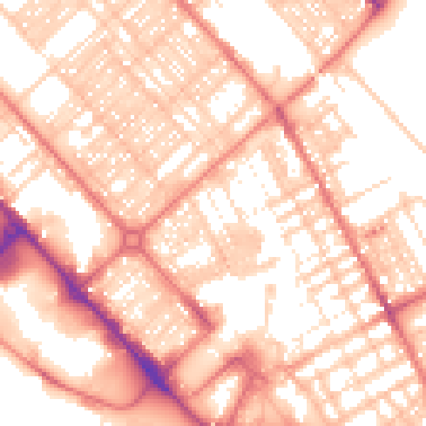 Daytime road noise heatmap for LA14 1QJ