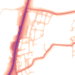 Daytime road noise heatmap for LA14 4DD