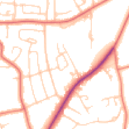 Daytime road noise heatmap for LA14 4JT