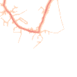 Daytime road noise heatmap for LA18 4ET