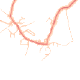 Daytime road noise heatmap for LA18 4HA