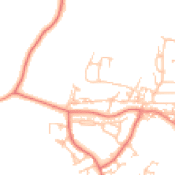 Daytime road noise heatmap for LA18 5DA