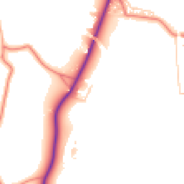 Daytime road noise heatmap for LA2 0AD