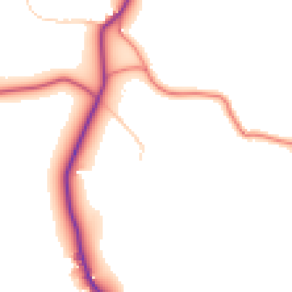 Daytime road noise heatmap for LA2 0BD