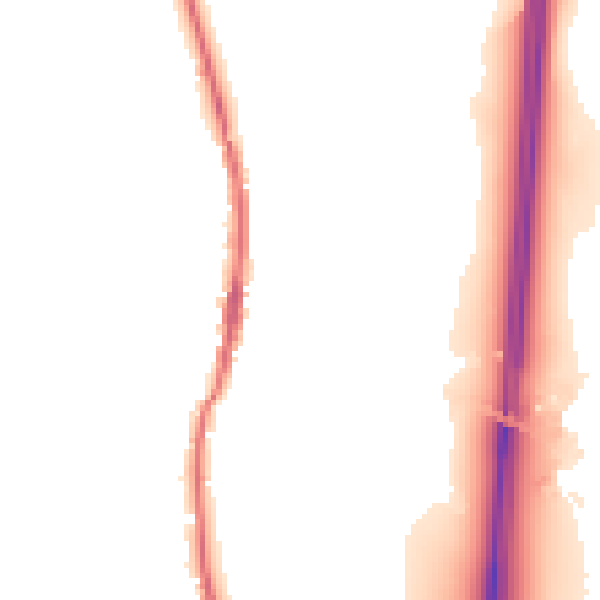 Night-time road noise heatmap for LA2 0BL